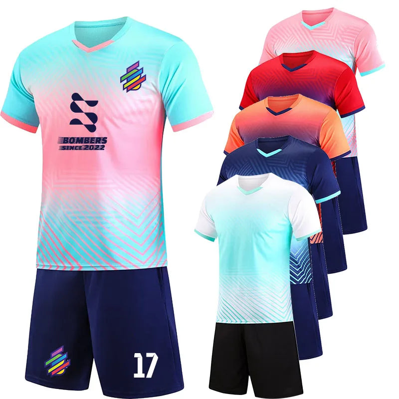 Ensemble d'entraînement unisexe, Logo personnalisé imprimé, nom de l'équipe, maillots de Football