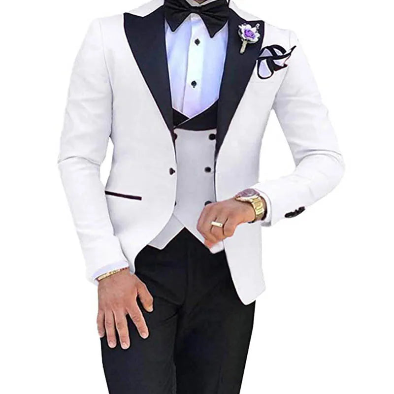 Tuxedos de mariage hommes  (veste + pantalon + gilet) costumes 3 pièces pour hommes