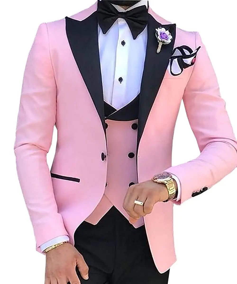 Tuxedos de mariage hommes  (veste + pantalon + gilet) costumes 3 pièces pour hommes