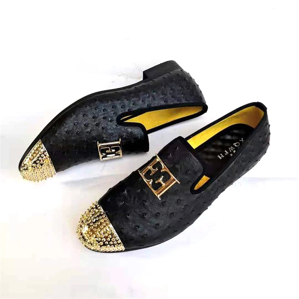 Loafers Bow Tie Black White Leather Slip On Moccasins Luxury Smoking LADYLYS