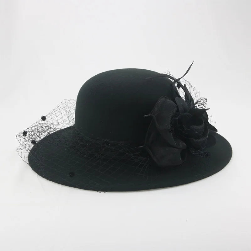 Chapeaux pour femmes mariage décorer dôme filet fil floral élégant luxe dôme nœud papillon