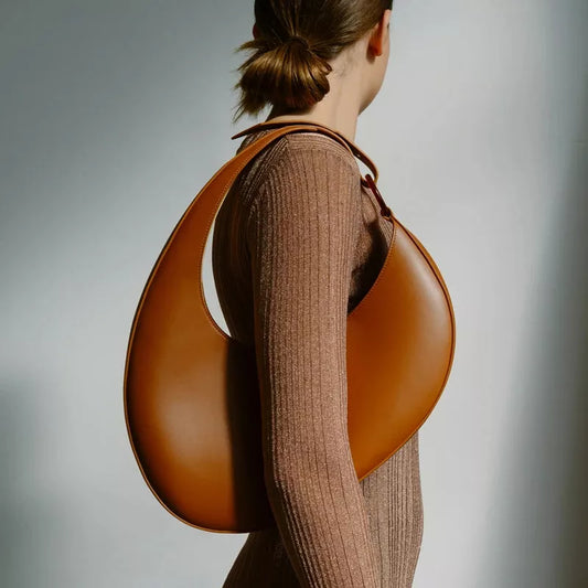 Sacs à main en cuir de luxe pour femmes, sac en forme de croissant, personnalité grande capacité