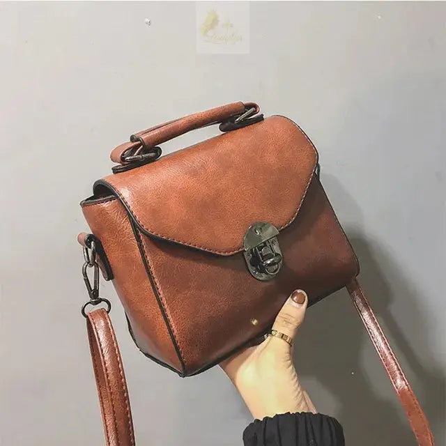 Vintage PU Leather Small Top-handle Ladies Luxury Messenger Bags LADYLYS