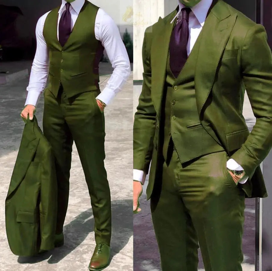 Classy Wedding Tuxedos Suits Slim Fit Bridegroom For Men 3 Pieces LADYLYS