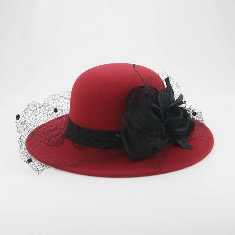 Chapeaux pour femmes mariage décorer dôme filet fil floral élégant luxe dôme nœud papillon