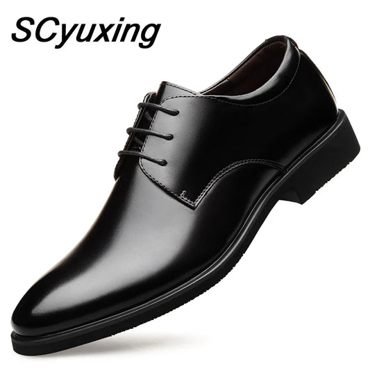 Chaussures en cuir de vachette de qualité pour hommes d'affaires britanniques Taille supplémentaire 38-47