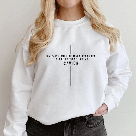 Sweat-shirt Ma foi sera renforcée Pull à manches longues inspirant pour femmes religieuses Pulls chrétiens