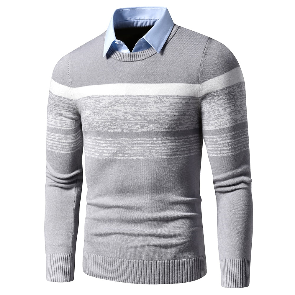 Chaud pull  chemise col rabattu tricot