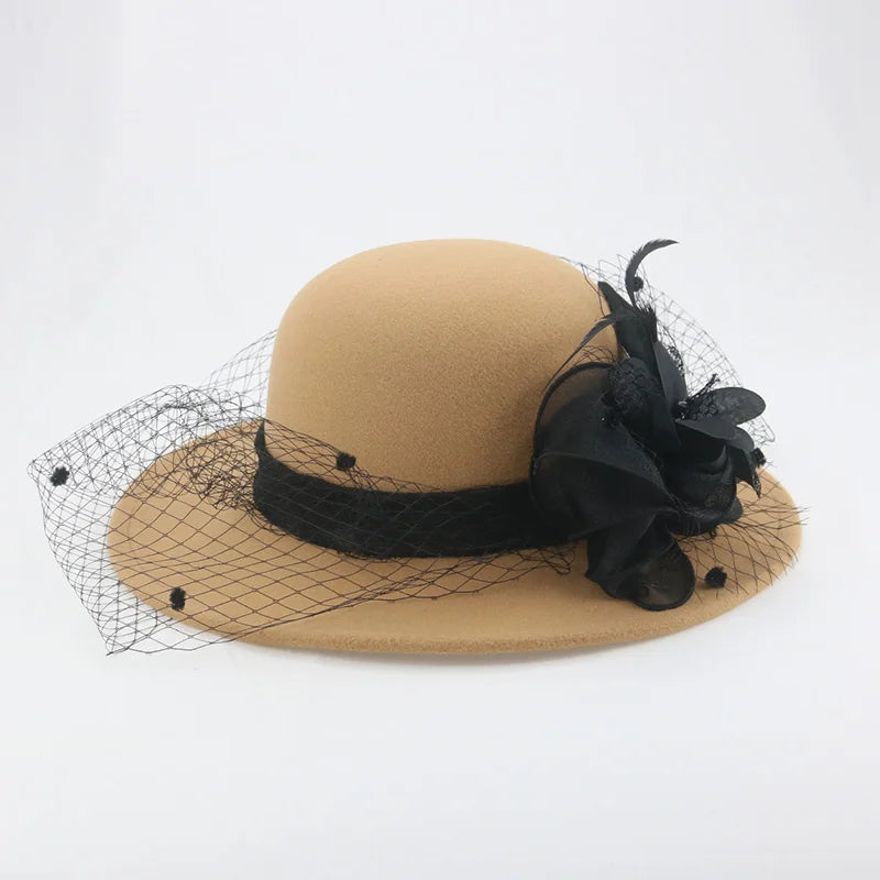 Chapeaux pour femmes mariage décorer dôme filet fil floral élégant luxe dôme nœud papillon