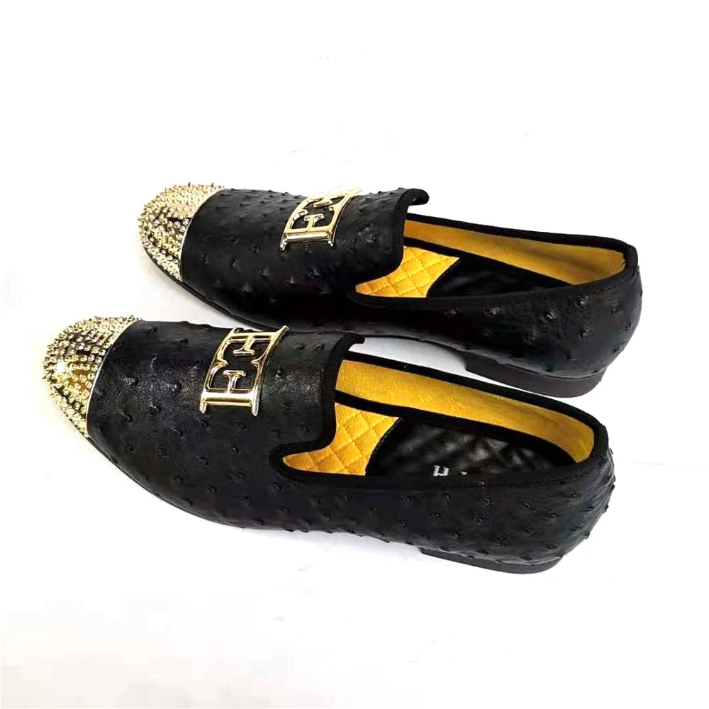 Loafers Bow Tie Black White Leather Slip On Moccasins Luxury Smoking LADYLYS