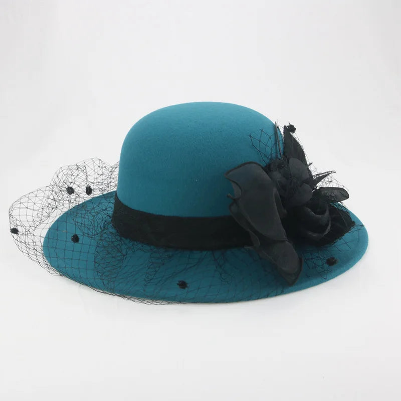 Chapeaux pour femmes mariage décorer dôme filet fil floral élégant luxe dôme nœud papillon