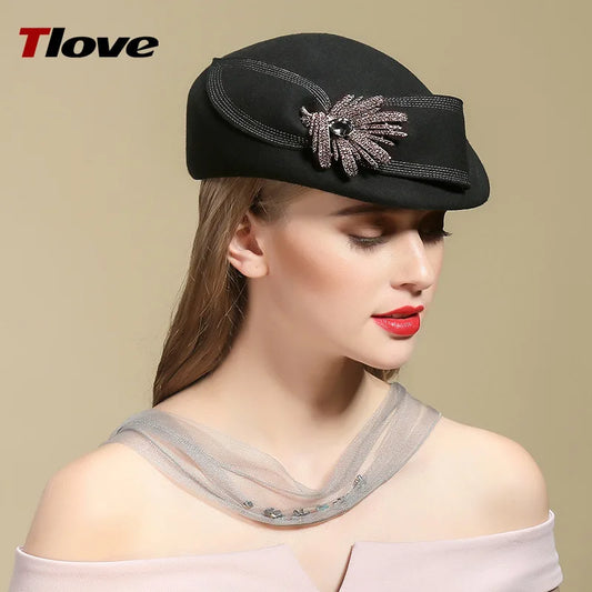 Chapeau Fedoras pour femme Hiver Australie Laine Vintage Français Bowler Sombrero