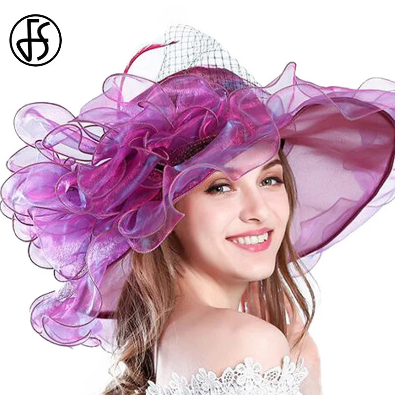 FS – chapeaux Kentucky en Organza pour femmes, mode printemps-été, dames élégantes