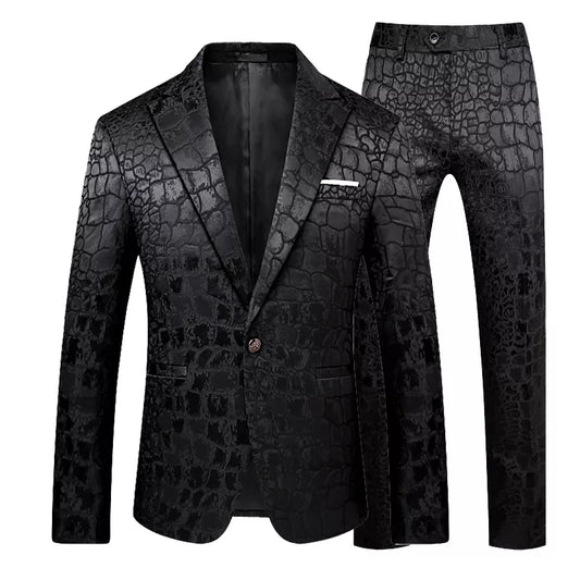 Ensemble costume Jacquard de luxe pour hommes, tenue de Banquet d'affaires grande taille 6XL