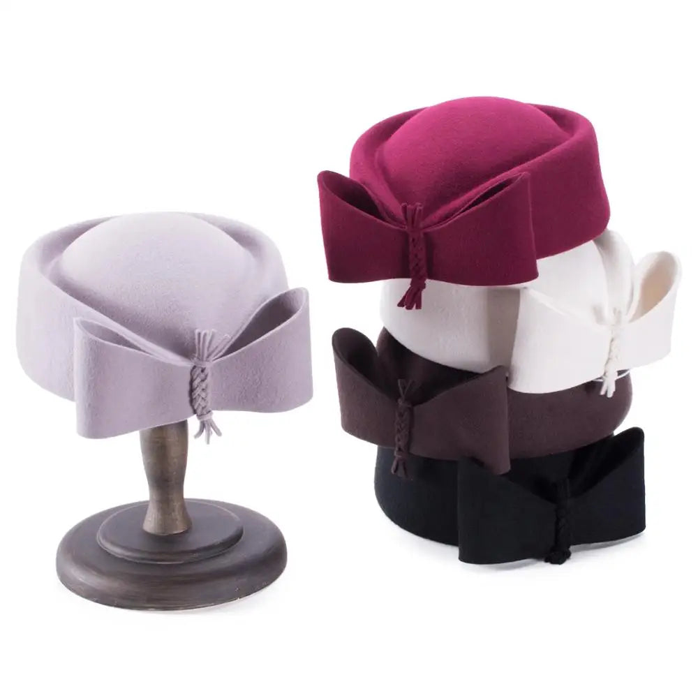 Lawliet larme fascinateur Vintage Look pilulier haute fantaisie laine feutre chapeau Cocktail