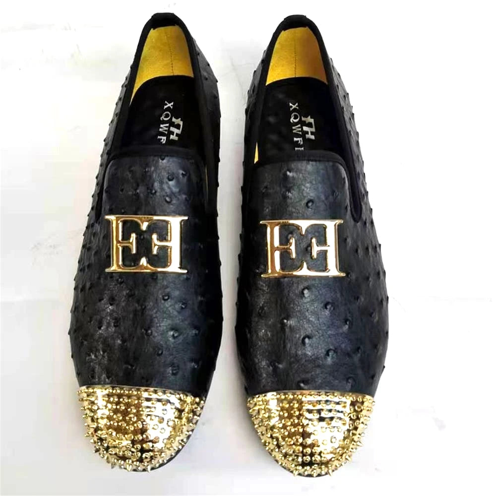 Loafers Bow Tie Black White Leather Slip On Moccasins Luxury Smoking LADYLYS