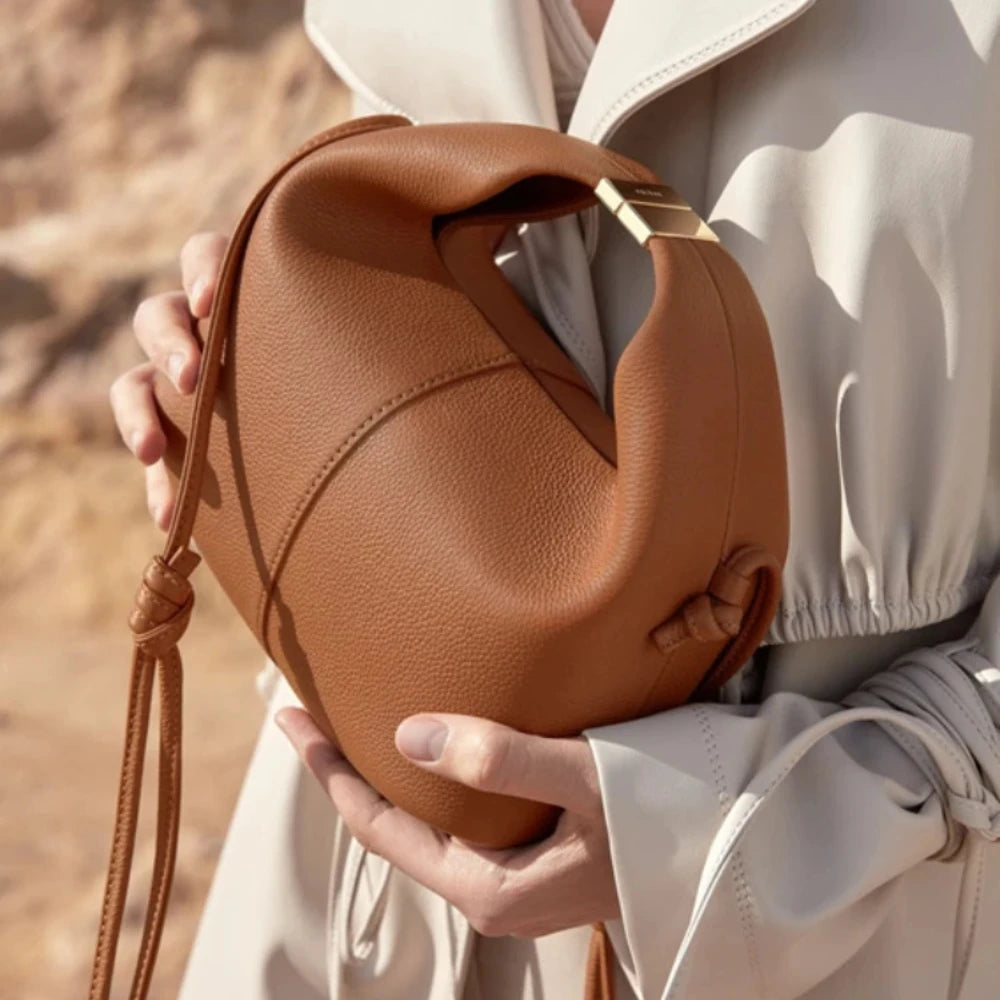 Sac à main en cuir litchi de couleur unie pour femme de haute qualité