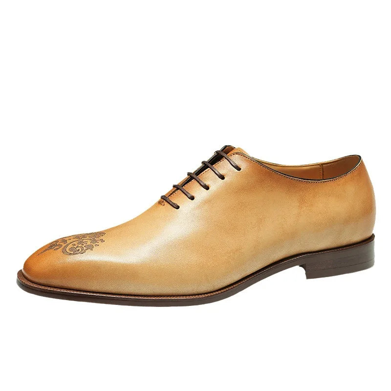 Chaussures habillées de luxe italiennes pour hommes en cuir de vache véritable fait à la main marque de qualité