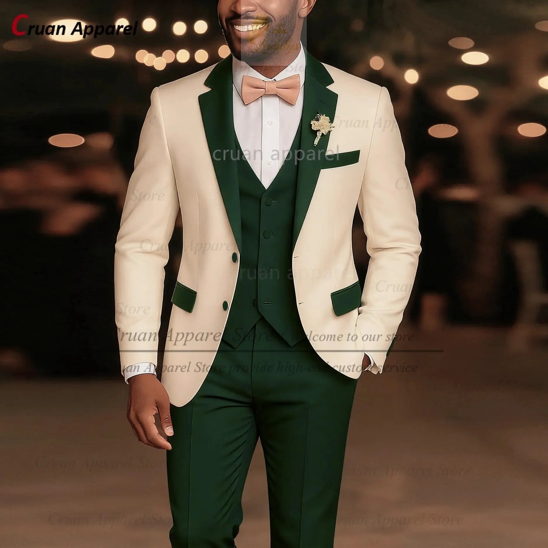 High Quality Suit Sets For Men Wedding Banquet Custom Groomsman Elegant Outfits 3 Pieces LADYLYS