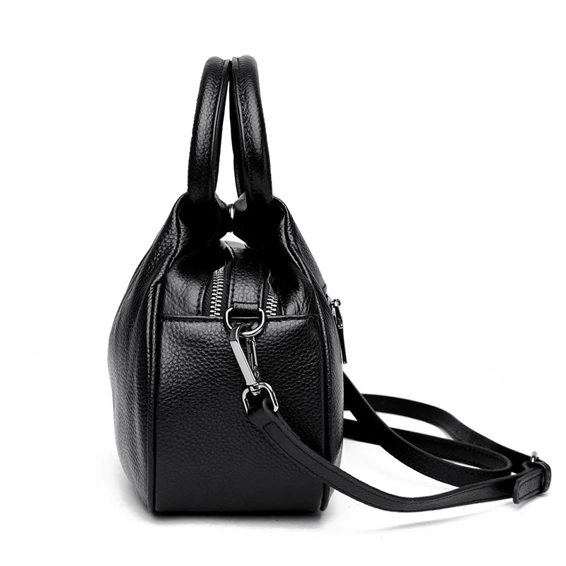 Sac à bandoulière en cuir de vachette 100 % de haute qualité pour femme, sac à main de luxe en cuir de couleur unie