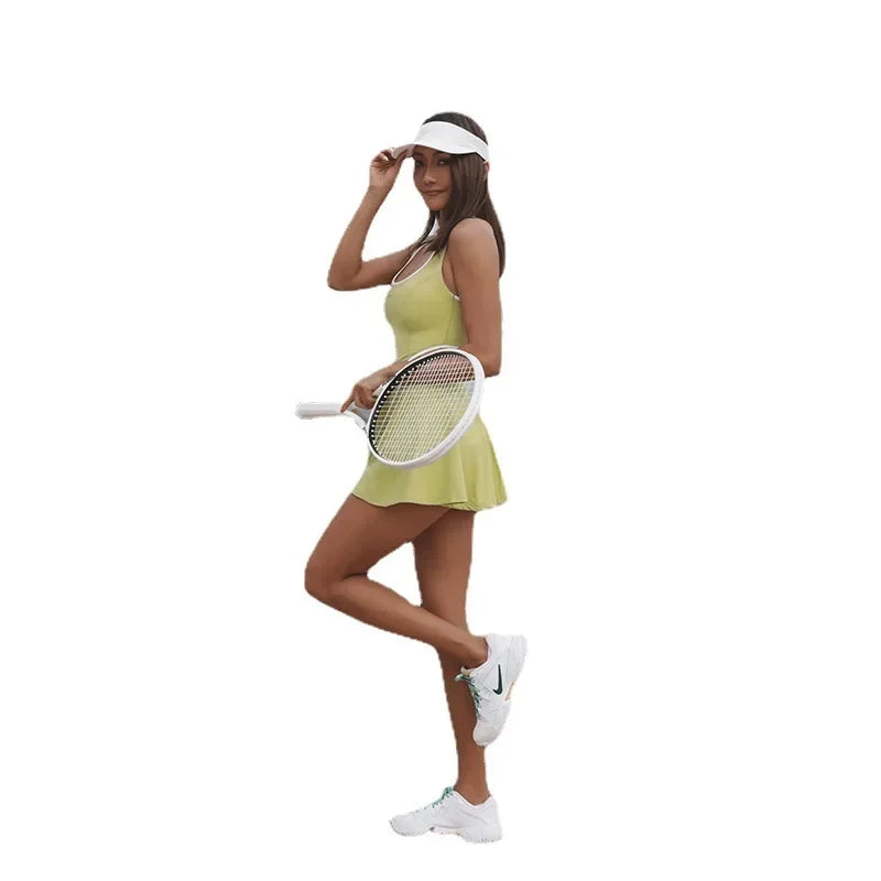 Robe de Tennis femmes costume de Tennis tout-en-un costume de Yoga femmes Sports de plein air