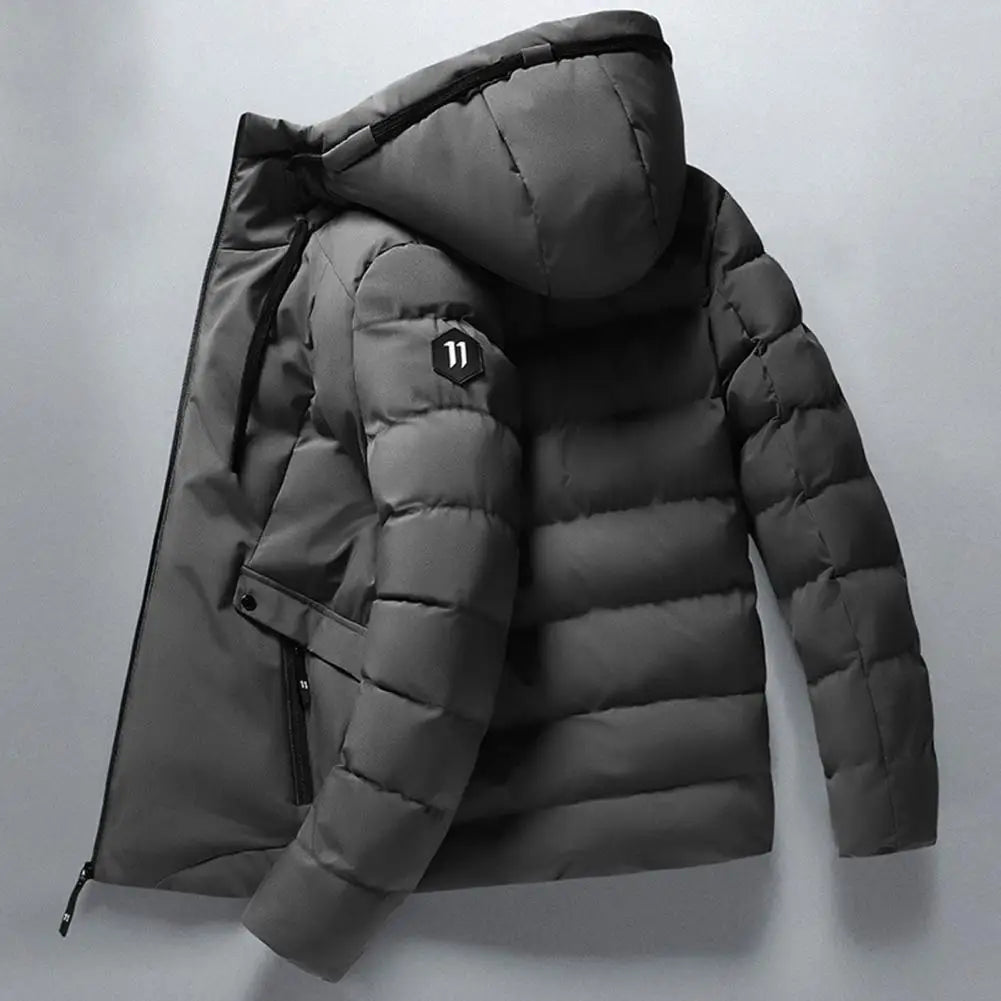 Manteau en coton pour hommes, coupe-vent à capuche, manteau d'hiver en coton avec rembourrage épais, conception imperméable