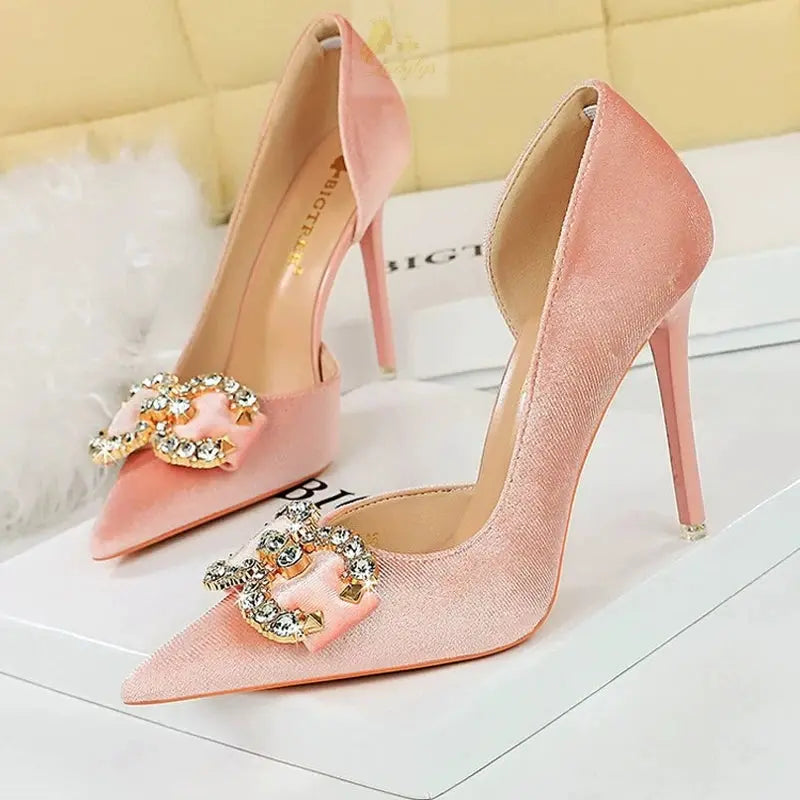 Luxury high heels Women 7 cm 10.5 cm stilettos Metal Rhinestone LADYLYS