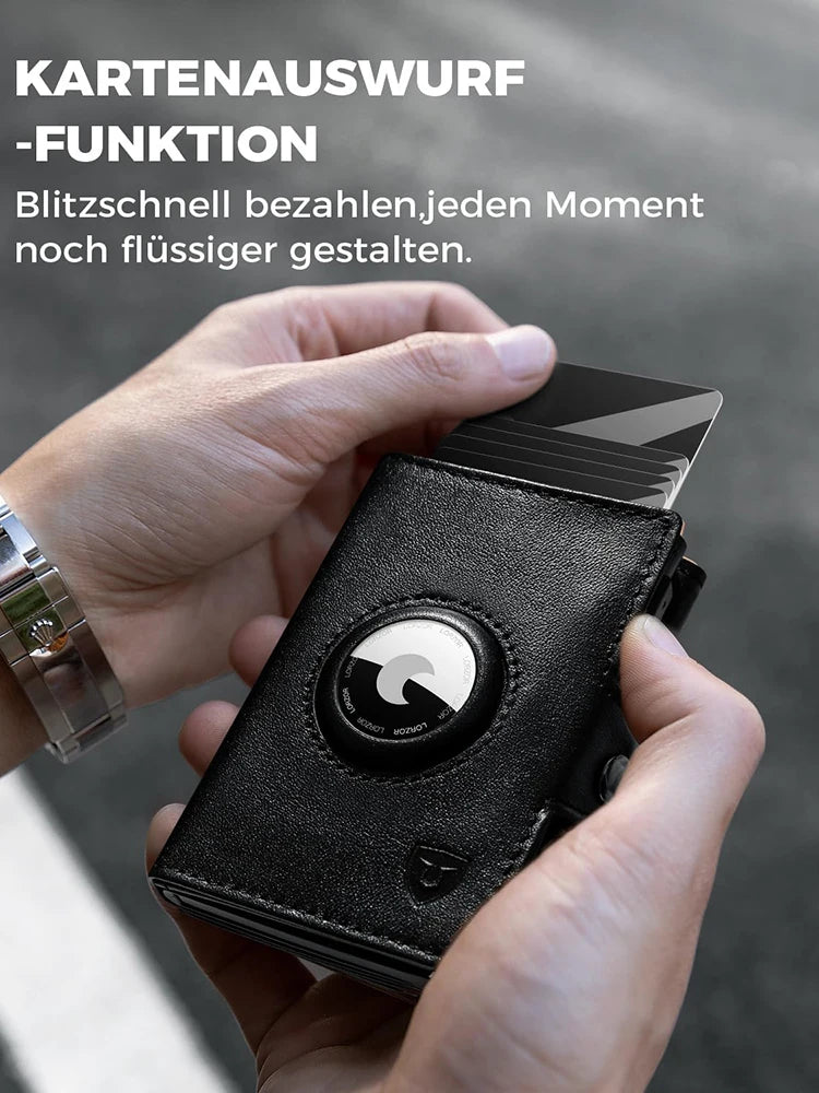 Portefeuille bloqueur RFID pour hommes, portefeuille en cuir véritable