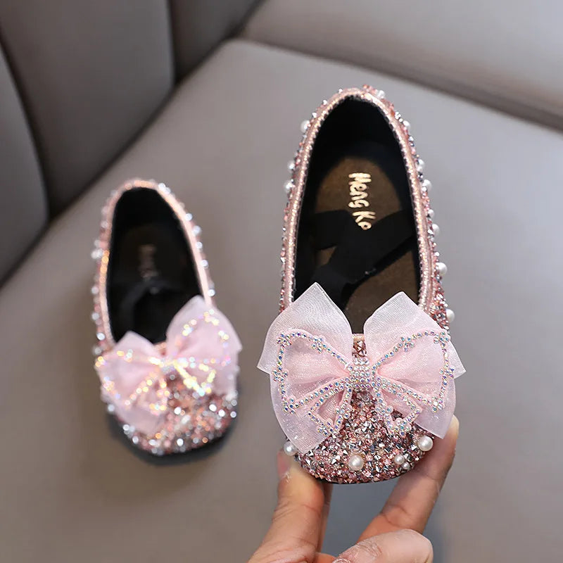 AINYFU Nœud Princesse Chaussures Filles Couleur Paillettes