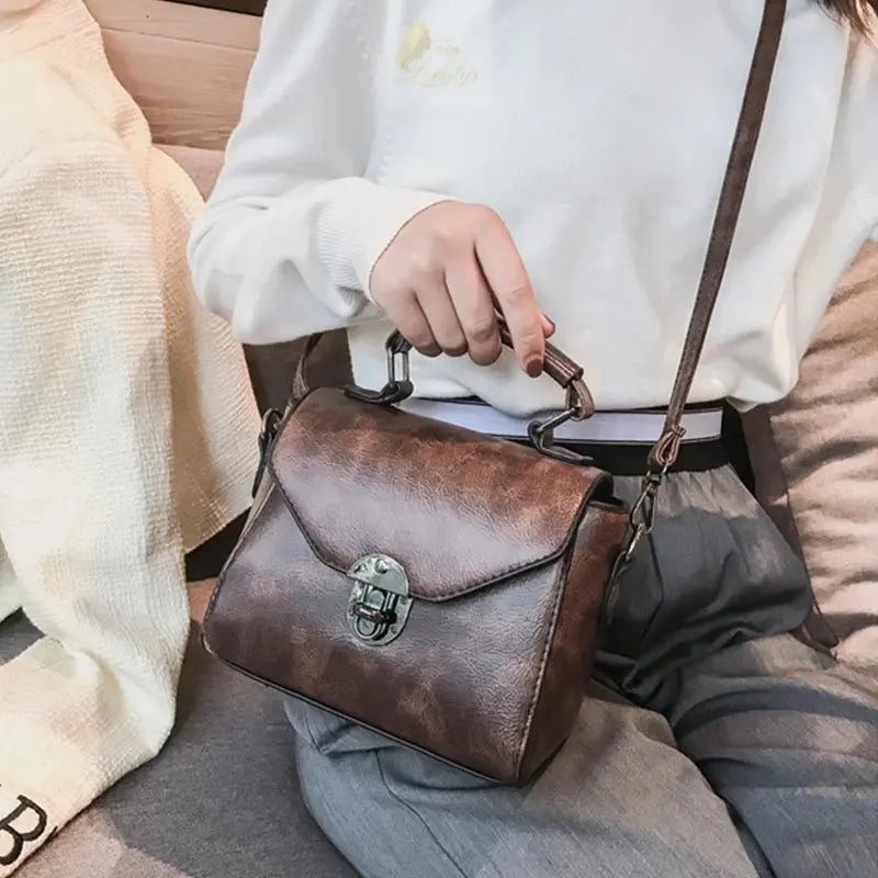 Vintage PU Leather Small Top-handle Ladies Luxury Messenger Bags LADYLYS