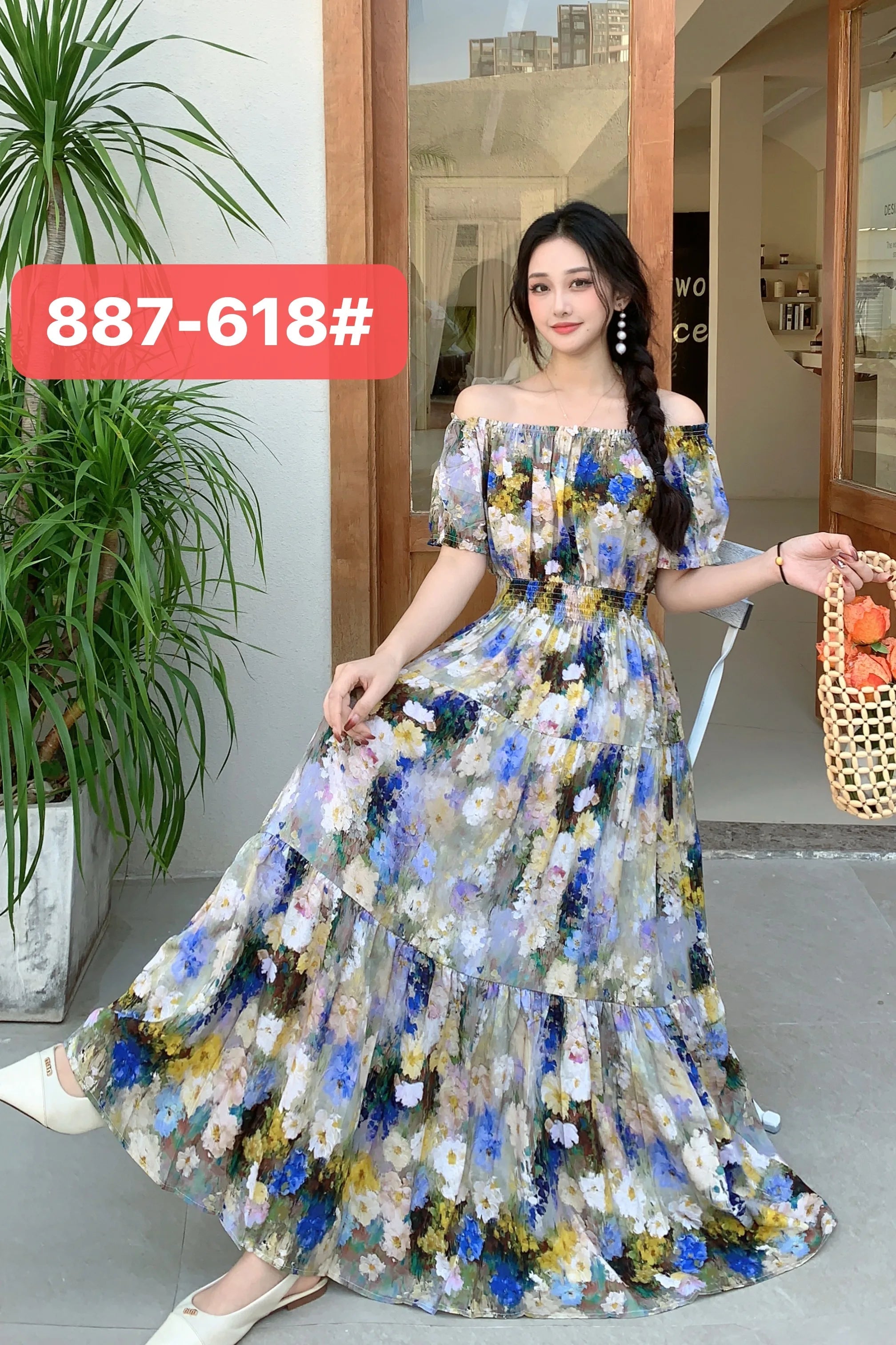 Women Summer Indian Clothes Bohemian Cotton Linen Floral dress LADYLYS