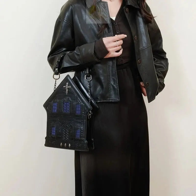 Three-dimensional House Shaped Side Bag for Ladies Punk Pop Style LADYLYS