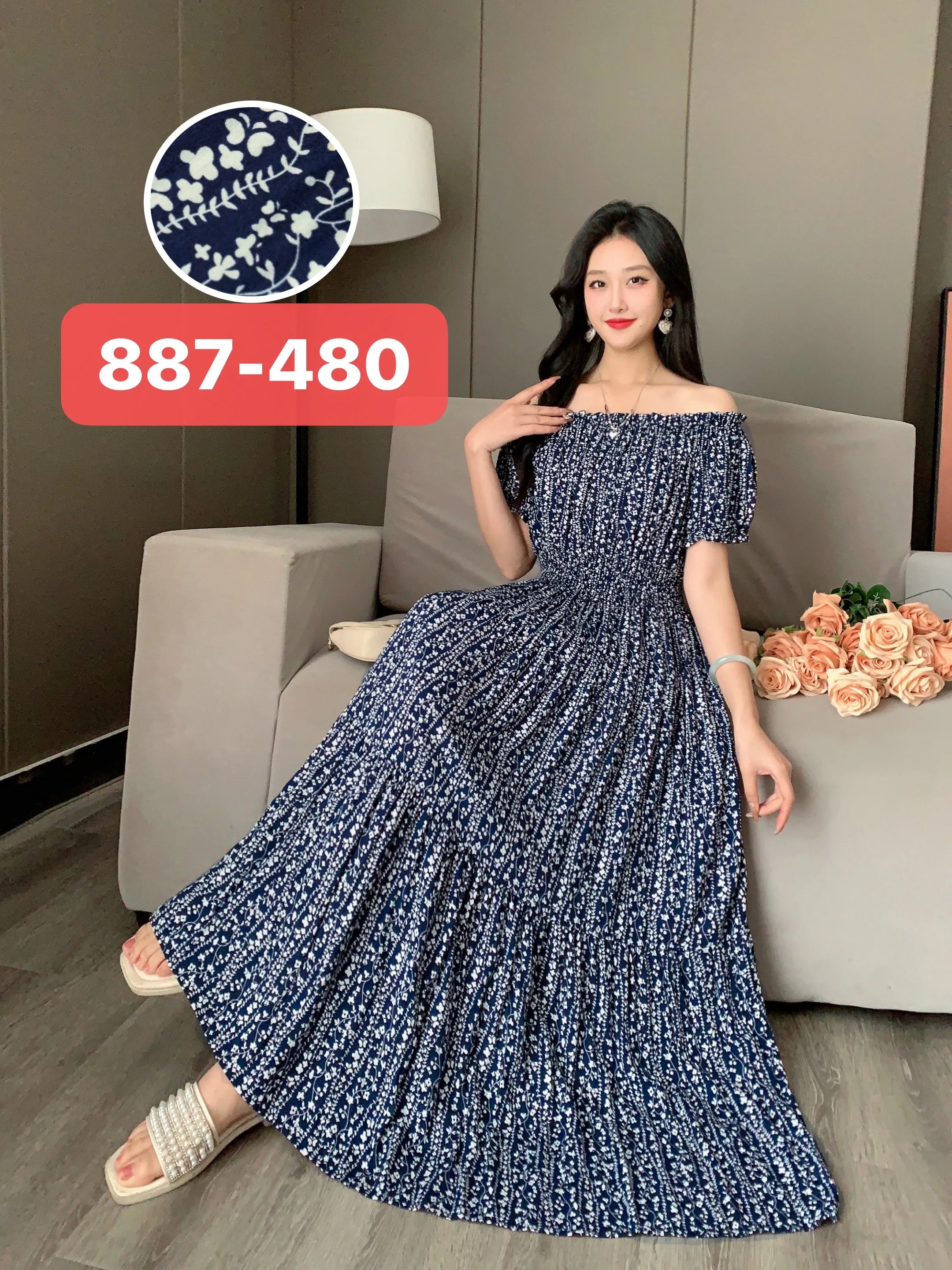 Women Summer Indian Clothes Bohemian Cotton Linen Floral dress LADYLYS