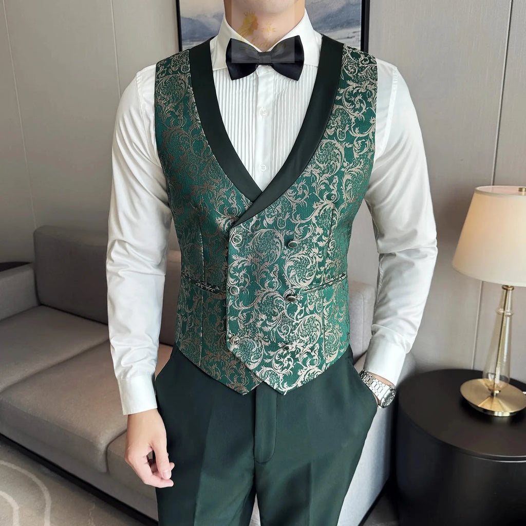 Men's British Style Business Casual Three-Piece Vest Trousers High-Density Jacquard suit LADYLYS