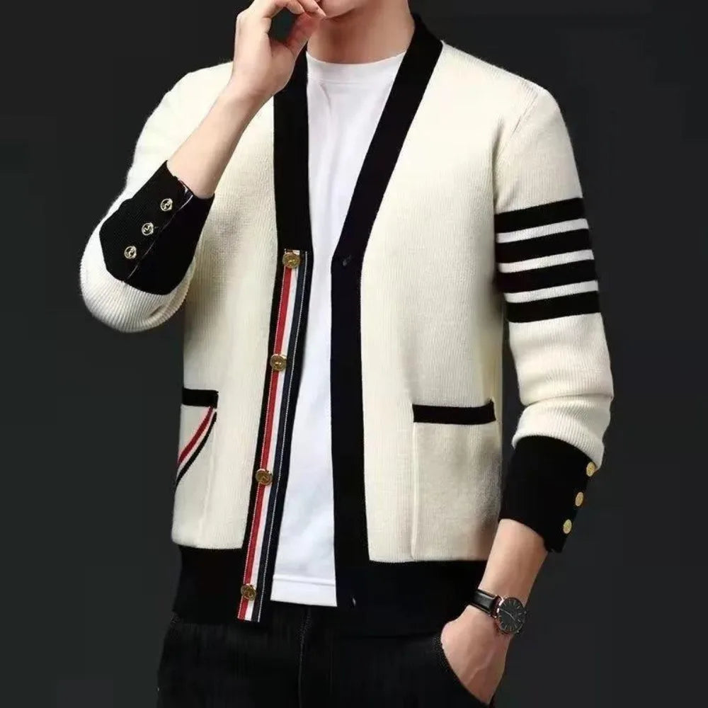 Cardigan en tricot pour hommes pull ample décontracté