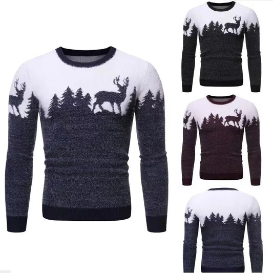 Pull hommes cerf arbre de Noël Mahai, pull chaud tricots