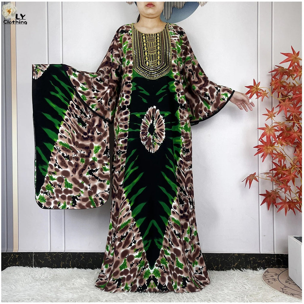 Summer Dress Bat Sleeve Casual Fashion Embroidered Round Neck LADYLYS