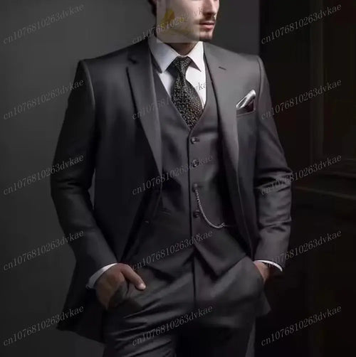 Business Male Tuxedos 3 Piece Set Jacket Vest Pants LADYLYS