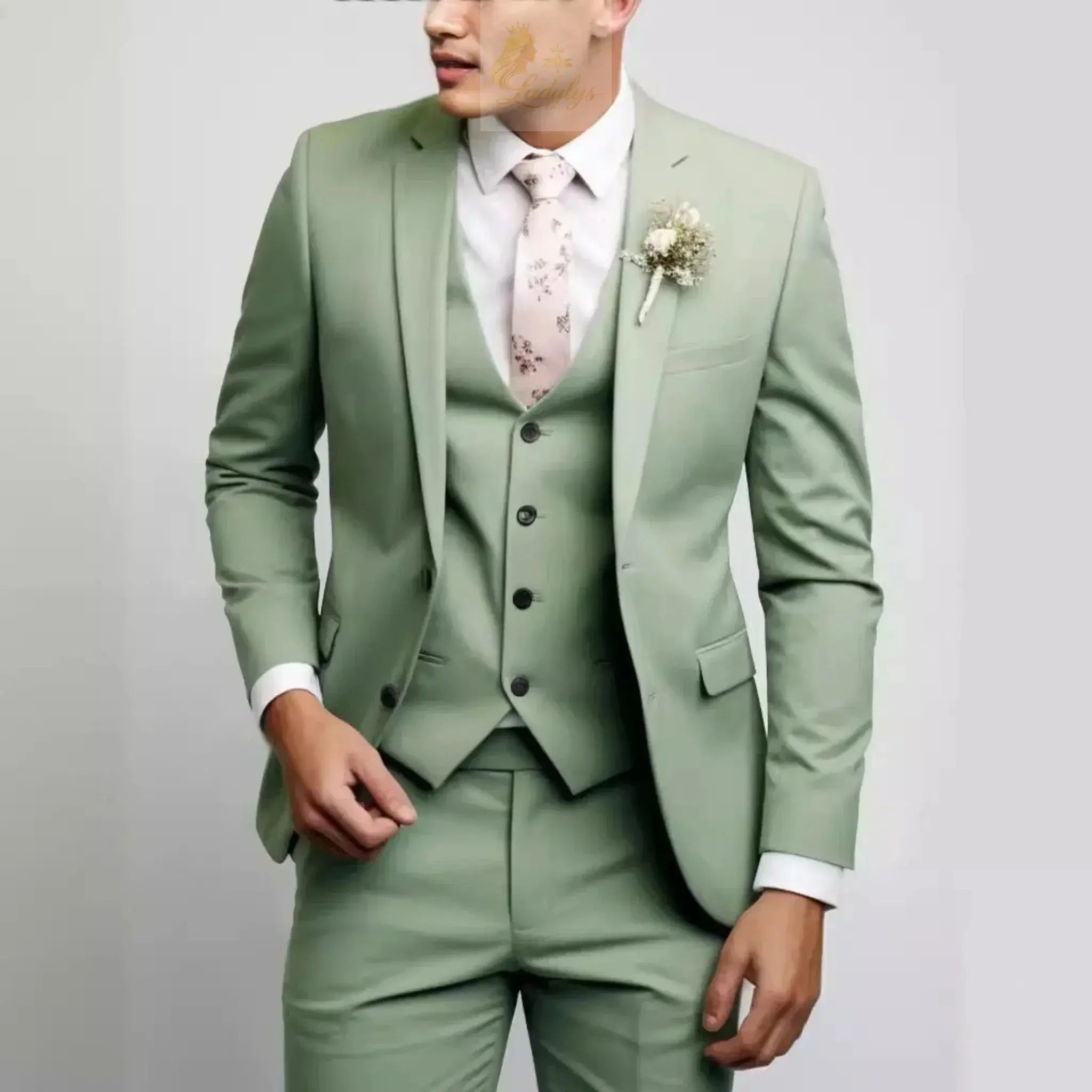 Men's Suits Regular Fit 3 Piece Elegant Tuxedos Set LADYLYS