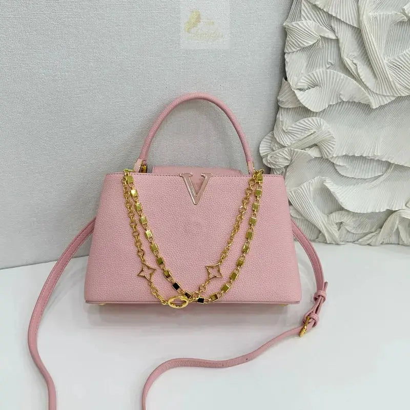 Luxury High-grade Women V-Shape Metal Chain Handbag LADYLYS