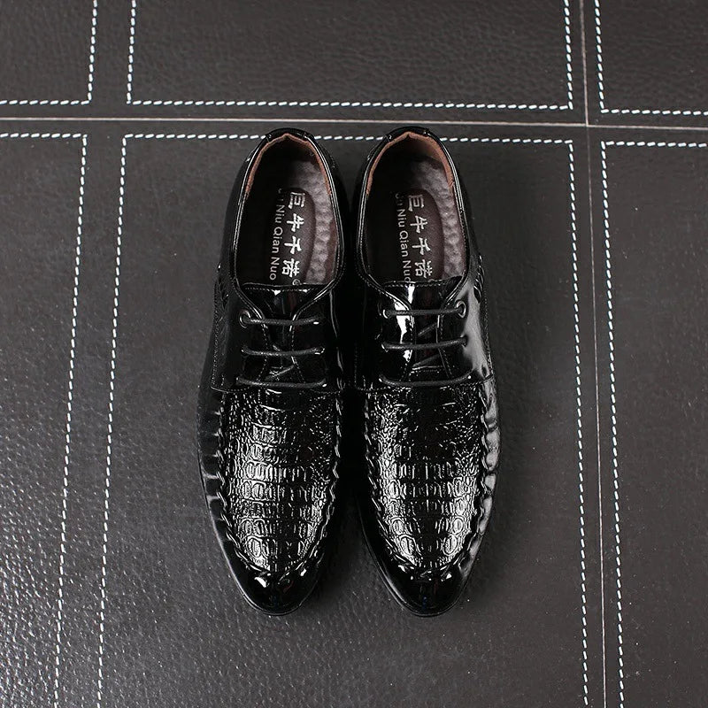 Chaussures en cuir Oxfords  à lacets grande taille pour hommes