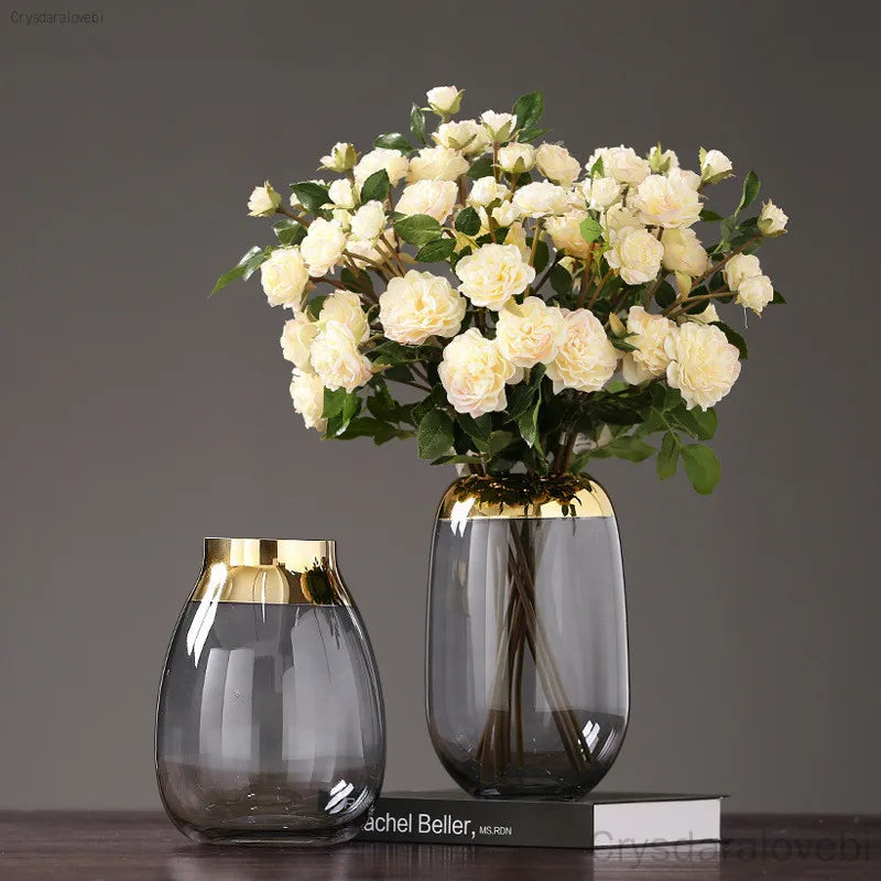 Vase en verre Transparent de luxe Phnom Penh, style nordique, Arrangement de fleurs hydroponiques