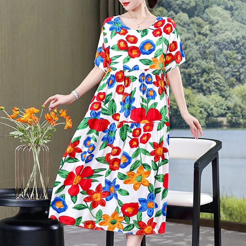 Summer Dresses Cotton Vintage Casual Print LADYLYS