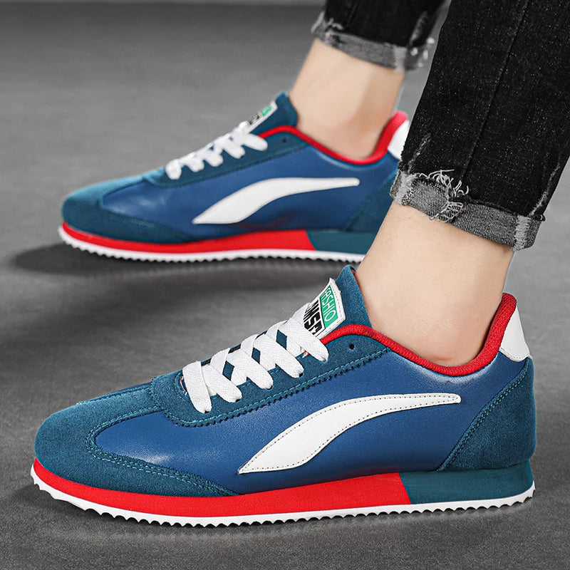 Baskets tendance bleues pour hommes, chaussures de sport décontractées de styliste