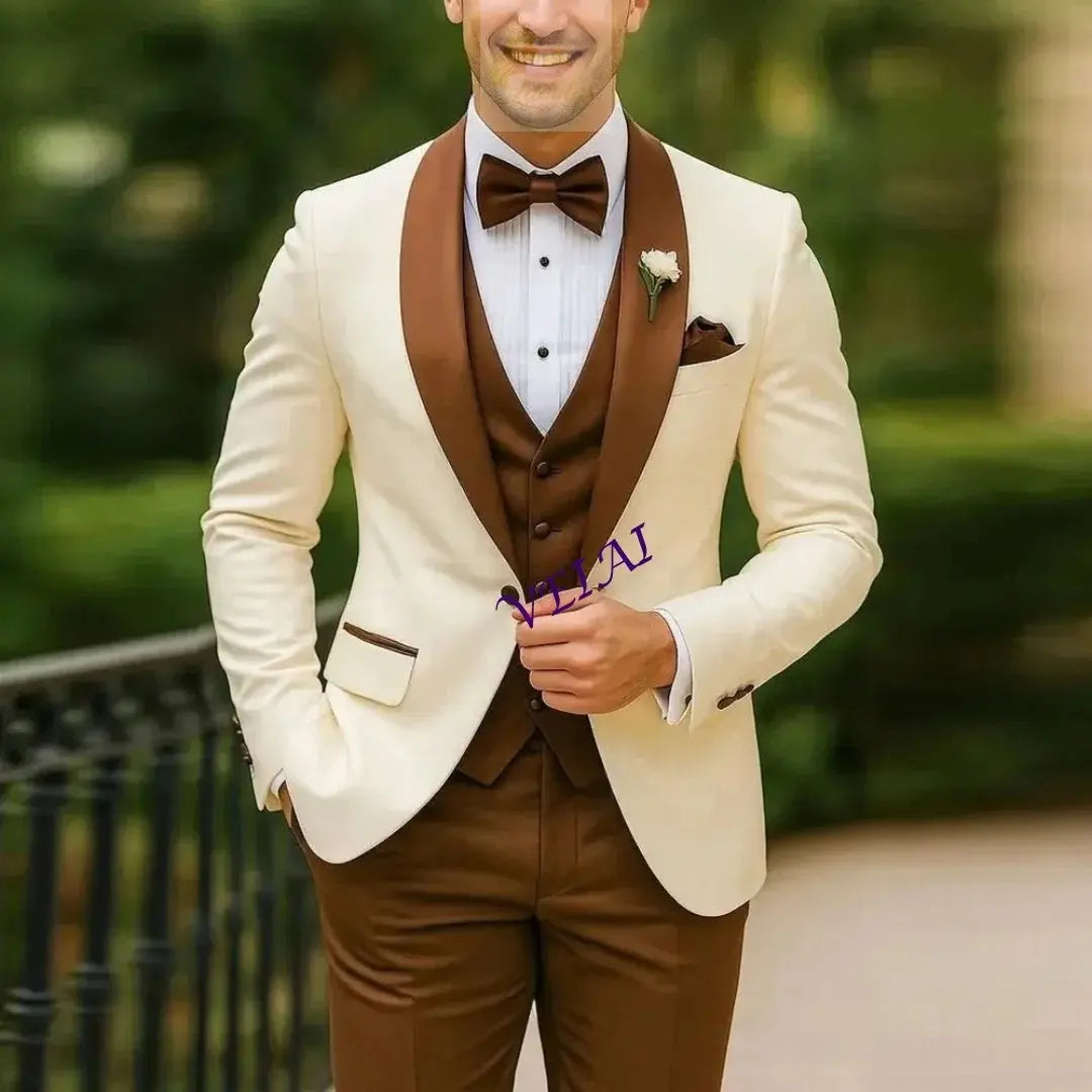 Formal Men Suit Groom, Business Male Tuxedos 3 Piece Set LADYLYS