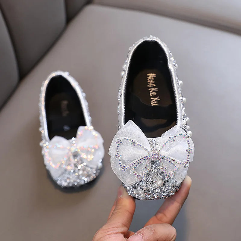 AINYFU Nœud Princesse Chaussures Filles Couleur Paillettes