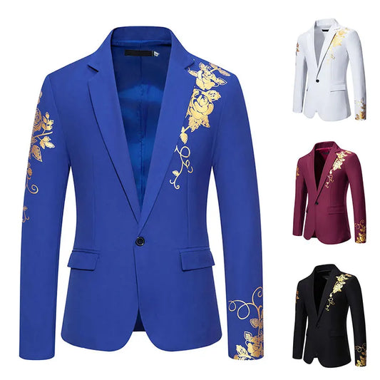 Blazer décontracté à la mode pour hommes, costume  imprimé en cachemire