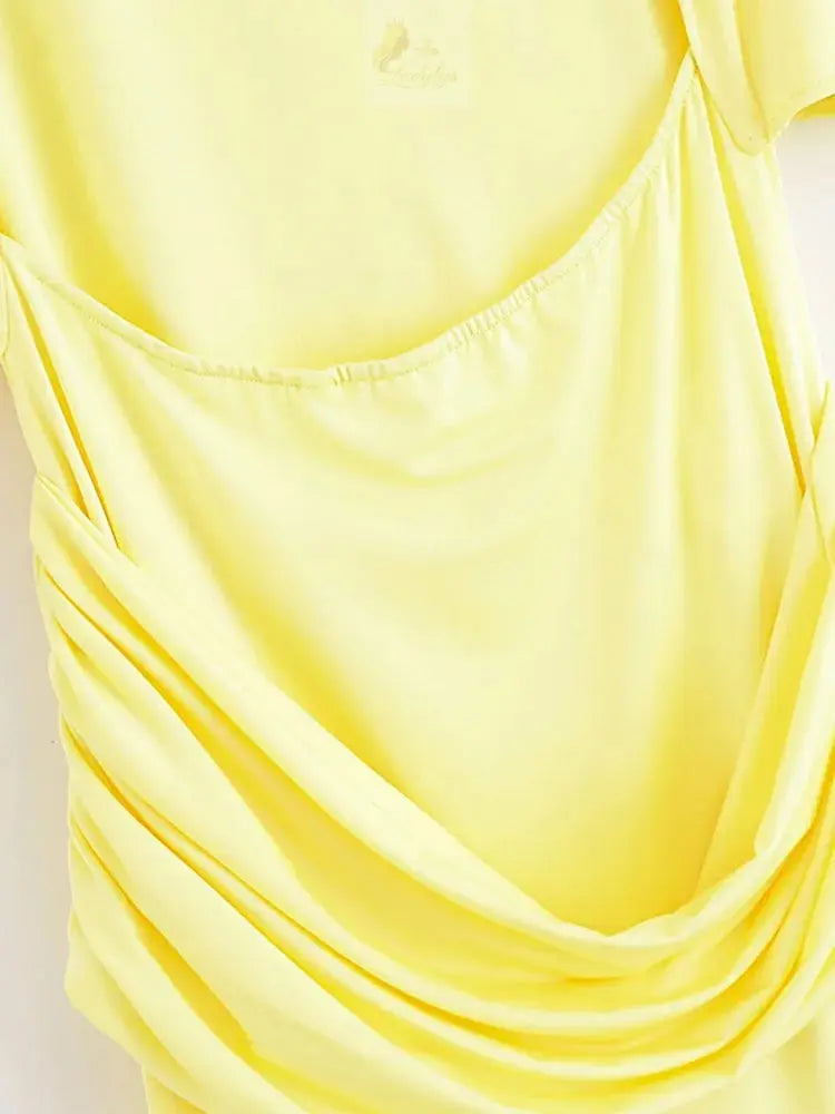 Sexy Backless Party Long Dress Women O-neck Slim Pleated Ribbon LADYLYS