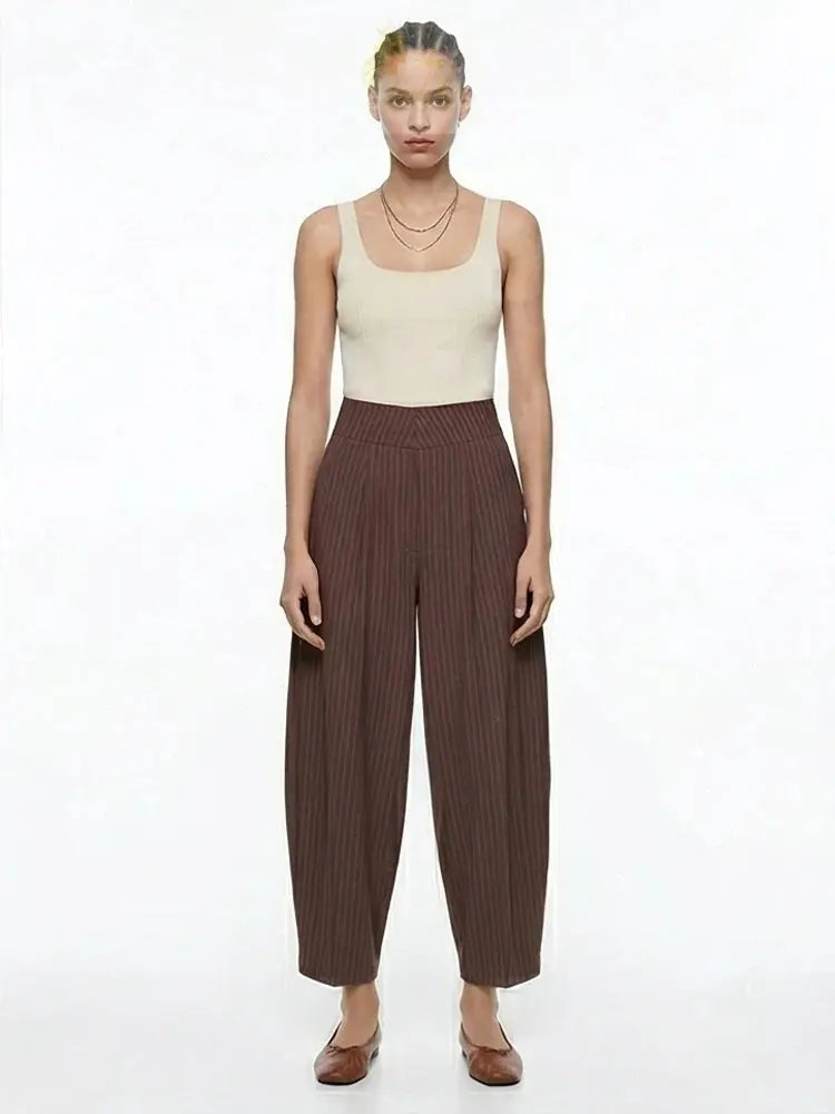 Willshela Women Fashion Solid Front Zipper Pleated Wide Leg Pants Vintage LADYLYS
