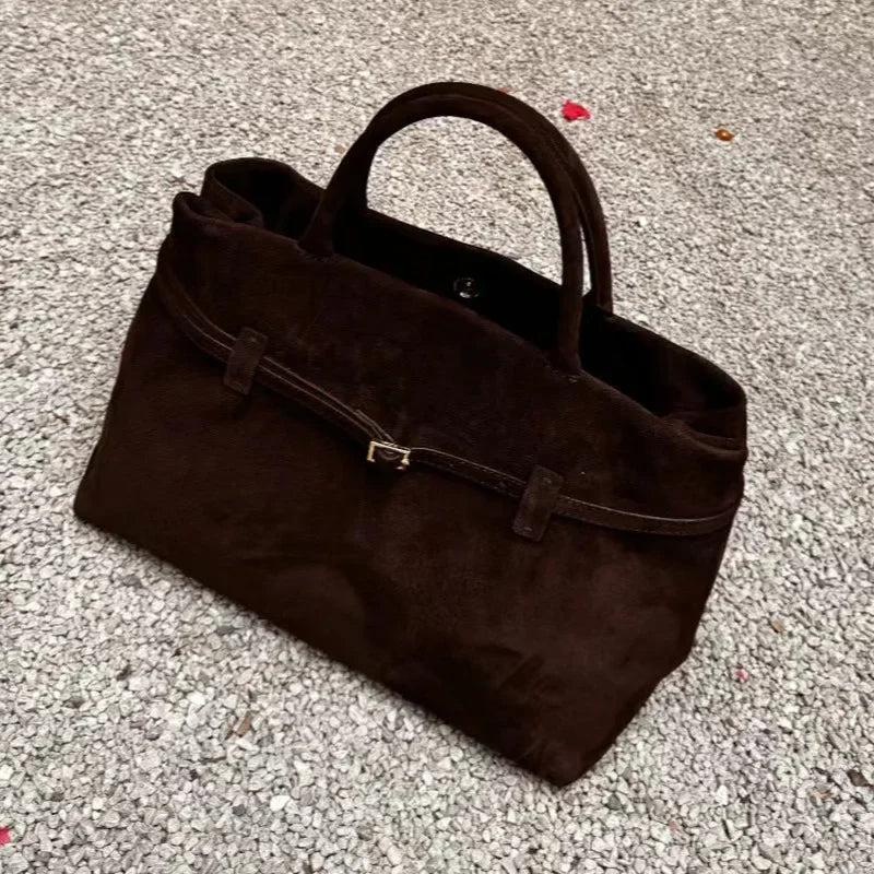 Sac fourre-tout en daim pour femme, sac à main d'hiver de grande capacité vintage